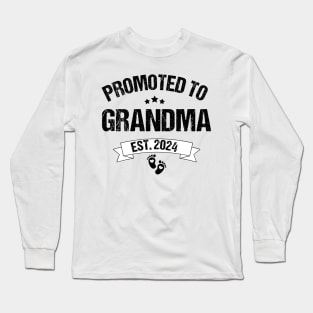 Pregnancy Announcement Gifts for Grandparents, Promoted to Grandma & Grandpa Long Sleeve T-Shirt